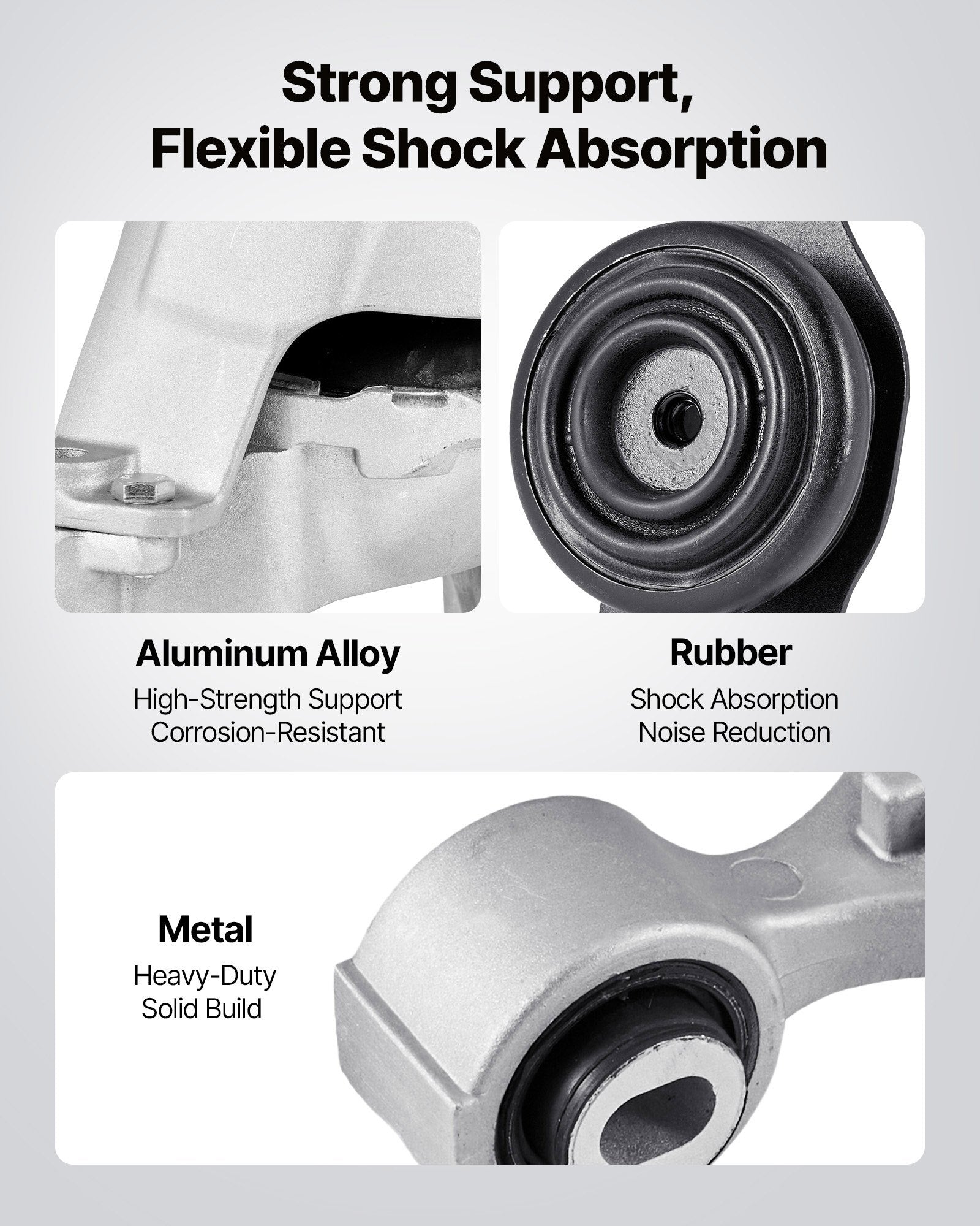 Engine And Transmission Motor Mount Kit Replacement, Set Of 4, Compatible With 2007–2017 Nissan Altima 2.5L L4, Replace OE# A4350, A4353, A4340, A4339, Secure Support